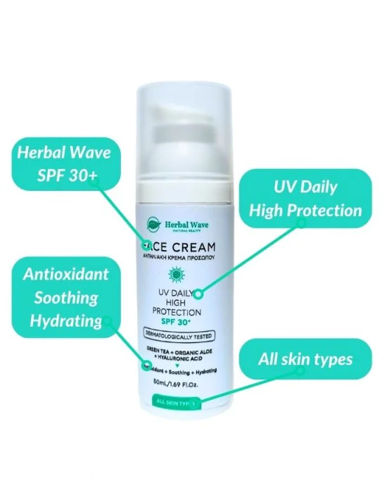 Herbal Wave Face Cream 50 ml UV Daily High Protection SPF 30+ Herbal