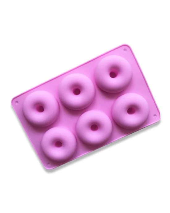 Καλούπι σιλικόνης σε σχήμα donuts έξι θέσεων Καλούπι σιλικόνης σε σχήμα donuts έξι θέσεων